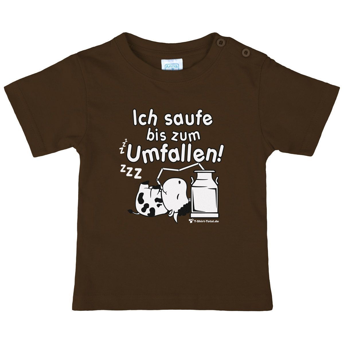 Saufe bis zum Umfallen Kinder T-Shirt braun 68 / 74