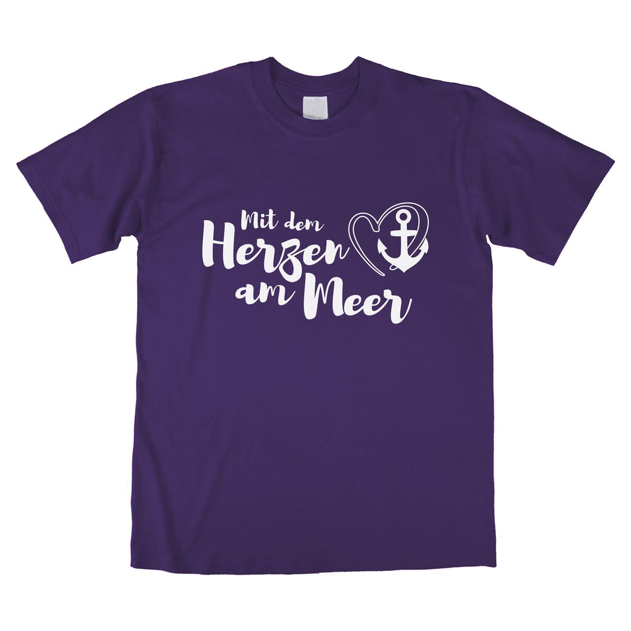 Mit dem Herzen am Meer Unisex T-Shirt lila Medium
