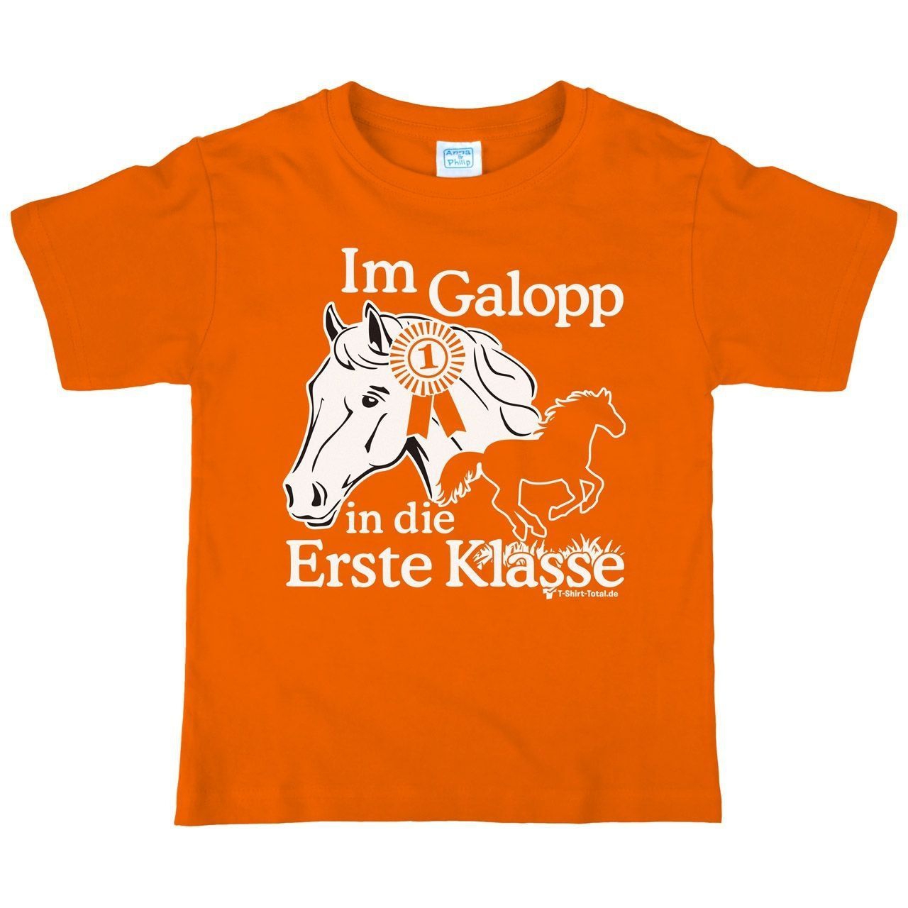 Im Galopp Kinder T-Shirt orange 122 / 128