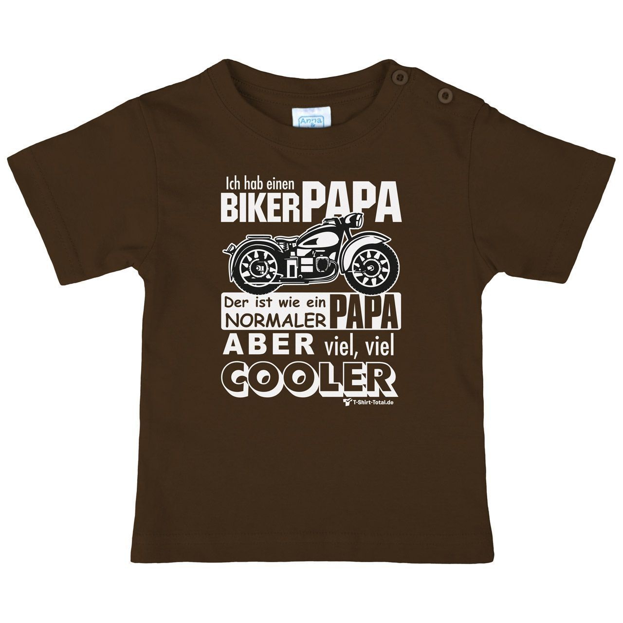 Biker Papa Kinder T-Shirt braun 80 / 86
