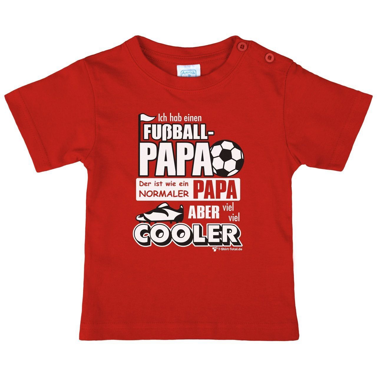Fußball Papa Kinder T-Shirt rot 122 / 128