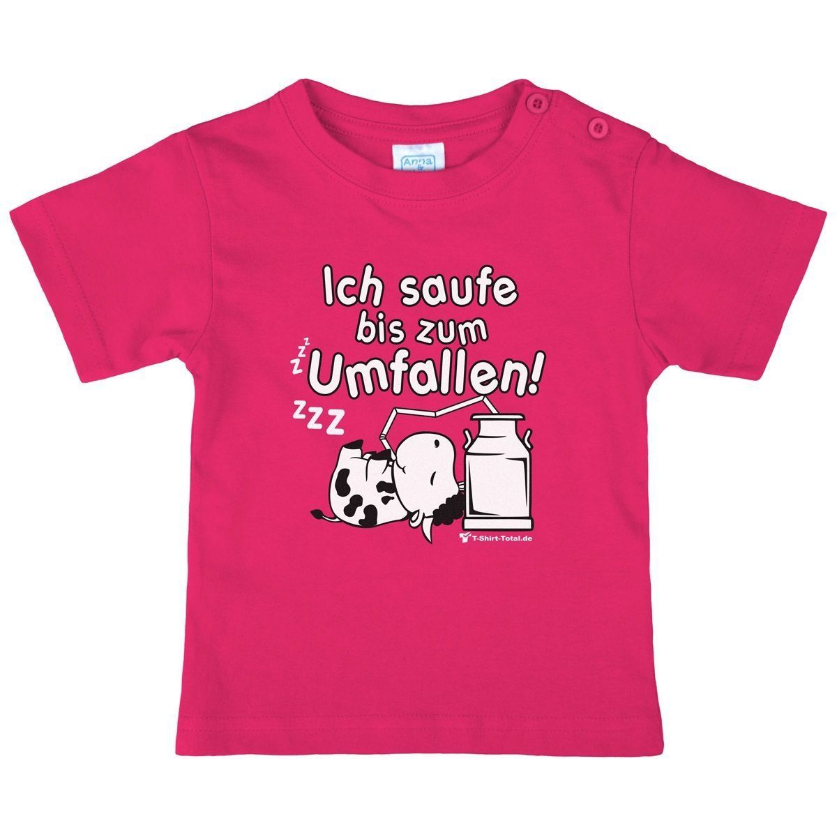 Saufe bis zum Umfallen Kinder T-Shirt pink 68 / 74