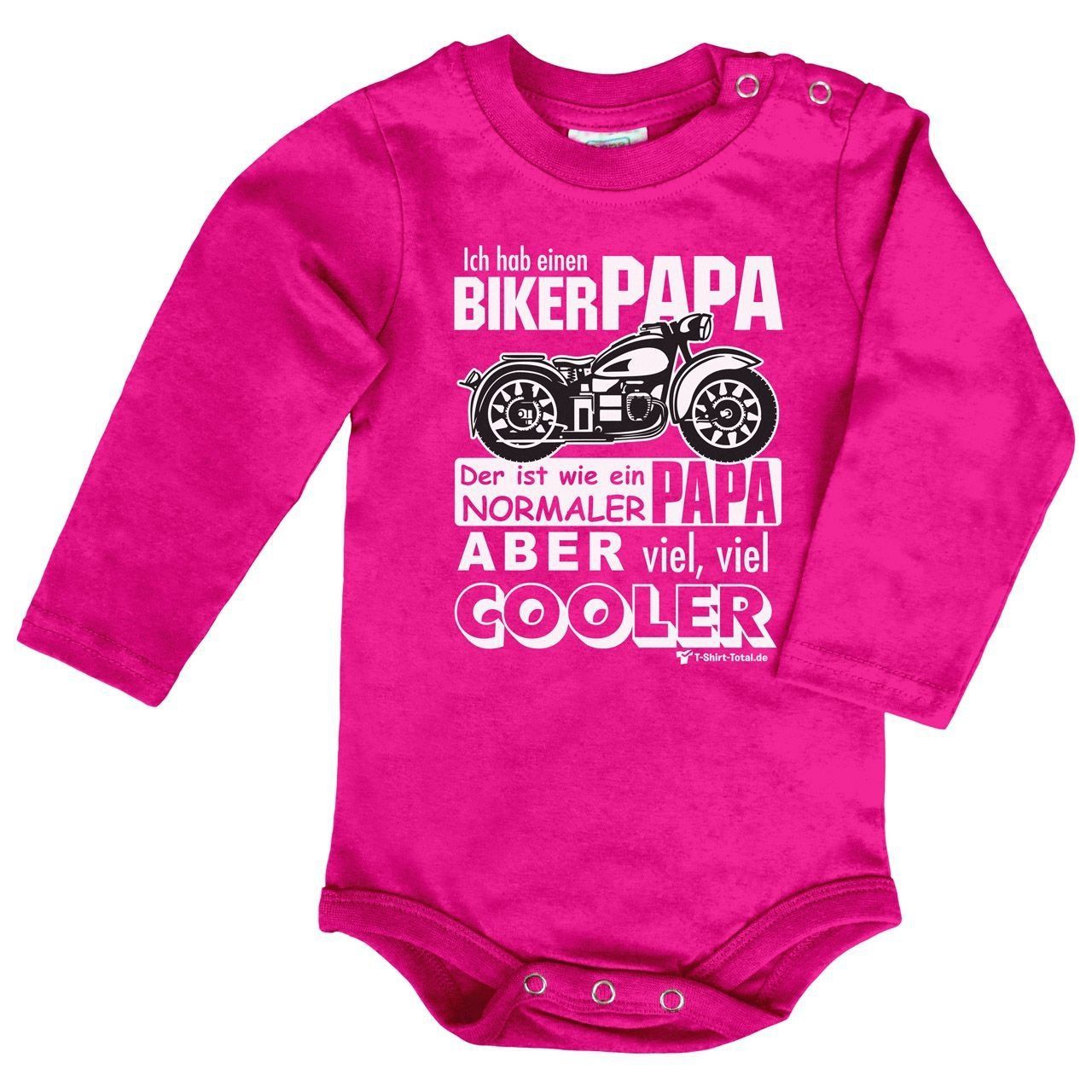 Biker Papa Baby Body Langarm pink 56 / 62