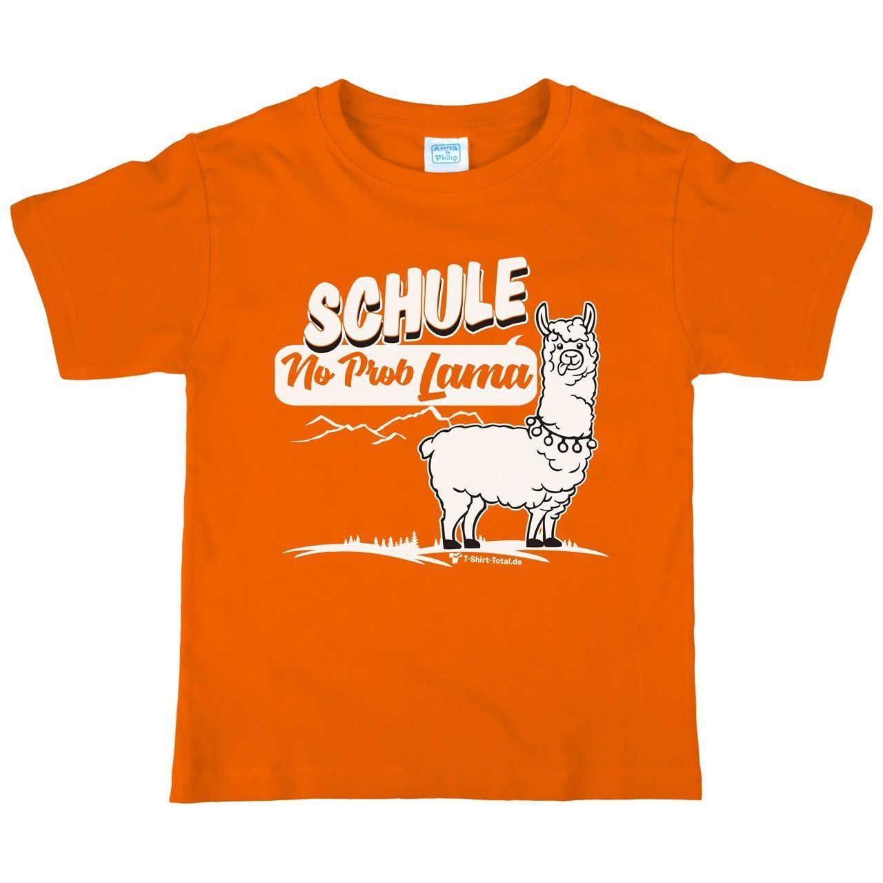 Schule No Prob Lama Kinder T-Shirt orange 134 / 140