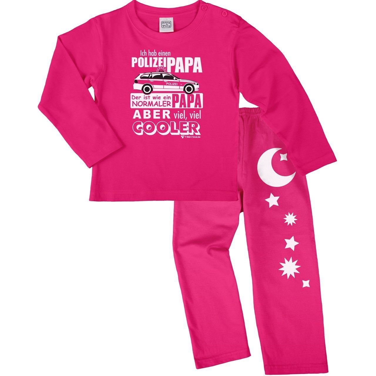 Polizei Papa Pyjama Set pink / pink 110 / 116