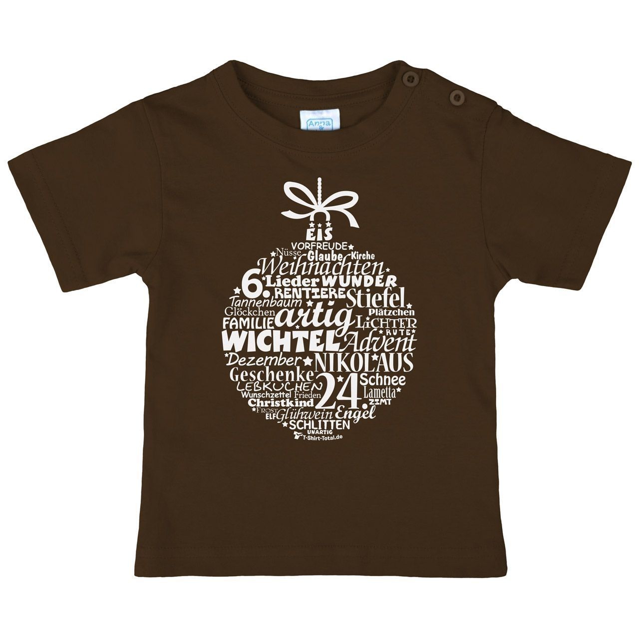 Christbaumkugel Kinder T-Shirt braun 134 / 140