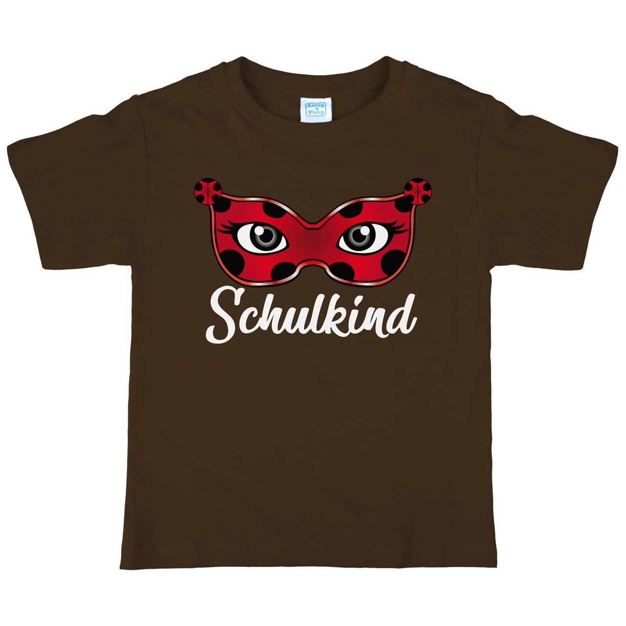 Schulkind Maske Marienkäfer Kinder T-Shirt braun 122 / 128