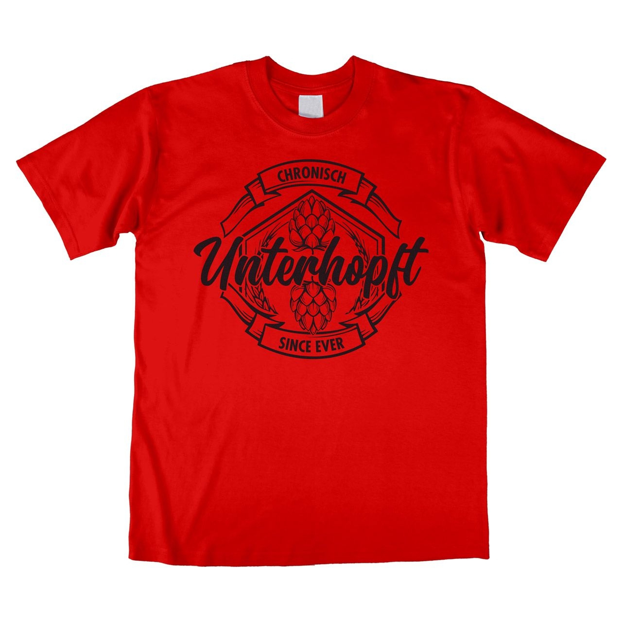 Unterhopft Unisex T-Shirt rot Medium