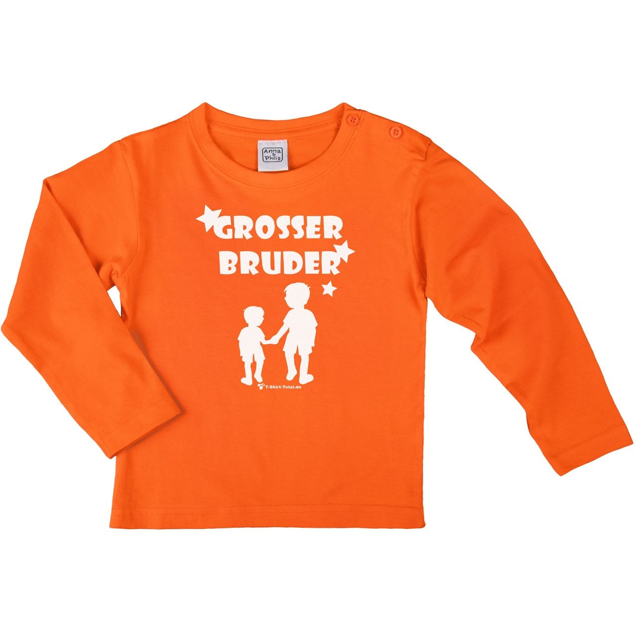 Großer Bruder JJ Kinder Langarm Shirt orange 122 / 128
