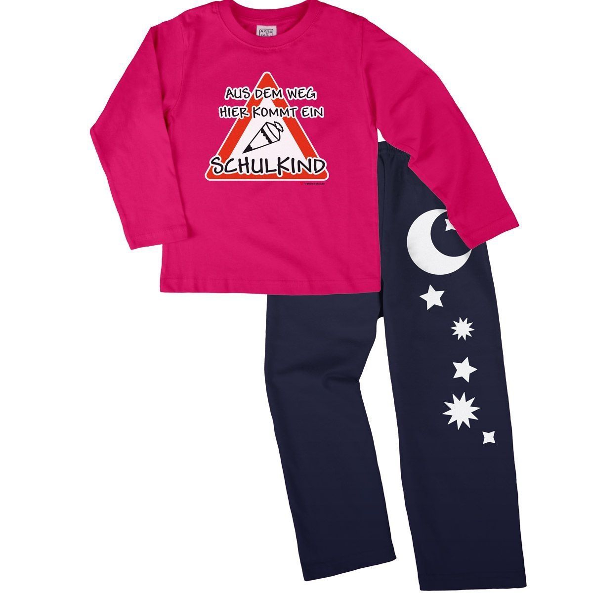 Kommt ein Schulkind Pyjama Set pink / navy 122 / 128