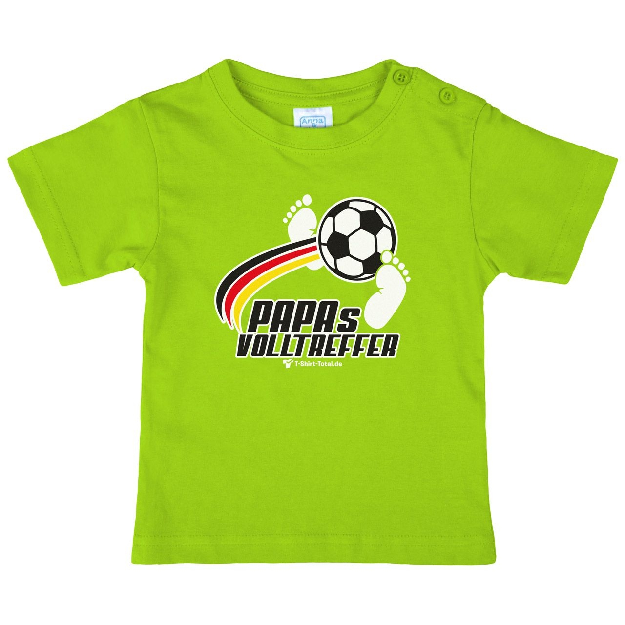 Papas Volltreffer Kinder T-Shirt hellgrün 56 / 62