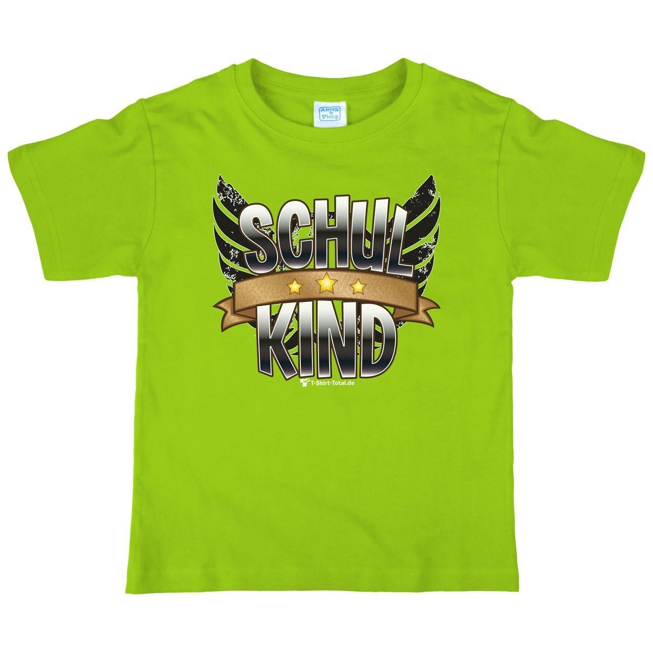 Schulkind Patch Kinder T-Shirt hellgrün 122 / 128
