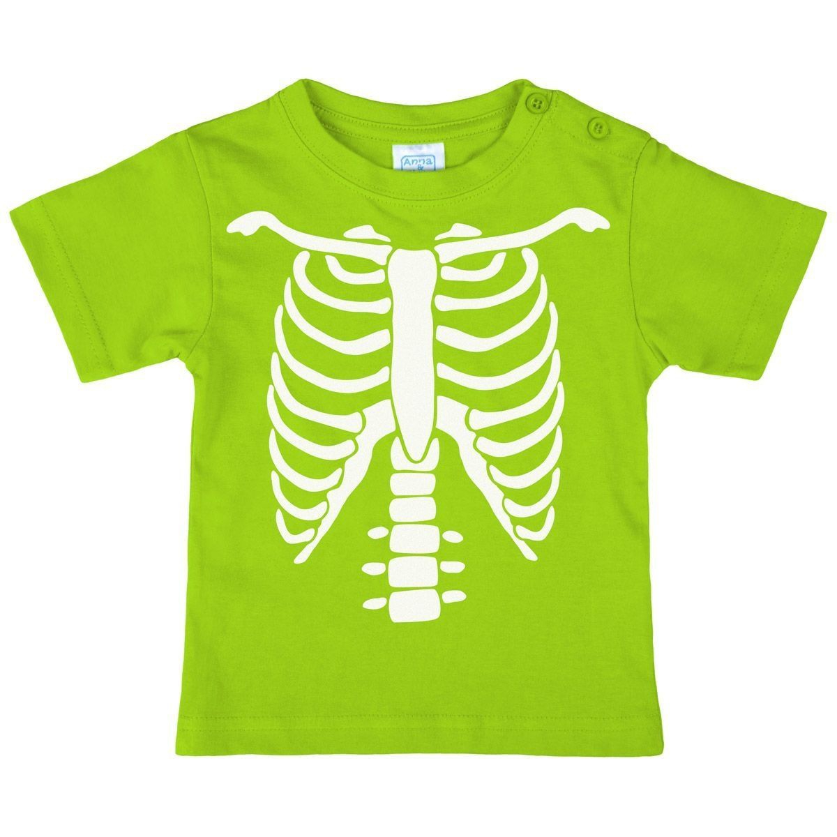 Skelett Kinder T-Shirt hellgrün 92