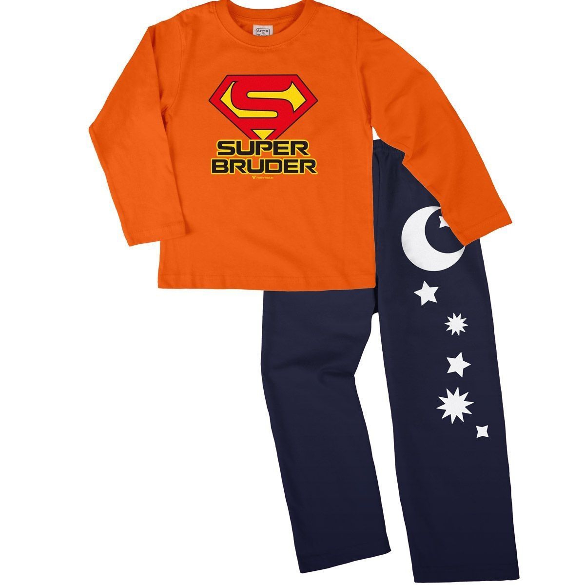 Super Bruder Pyjama Set orange / navy 134 / 140
