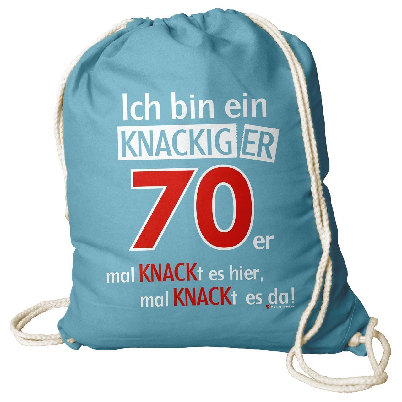 Knackiger 70er Rucksack Beutel türkis
