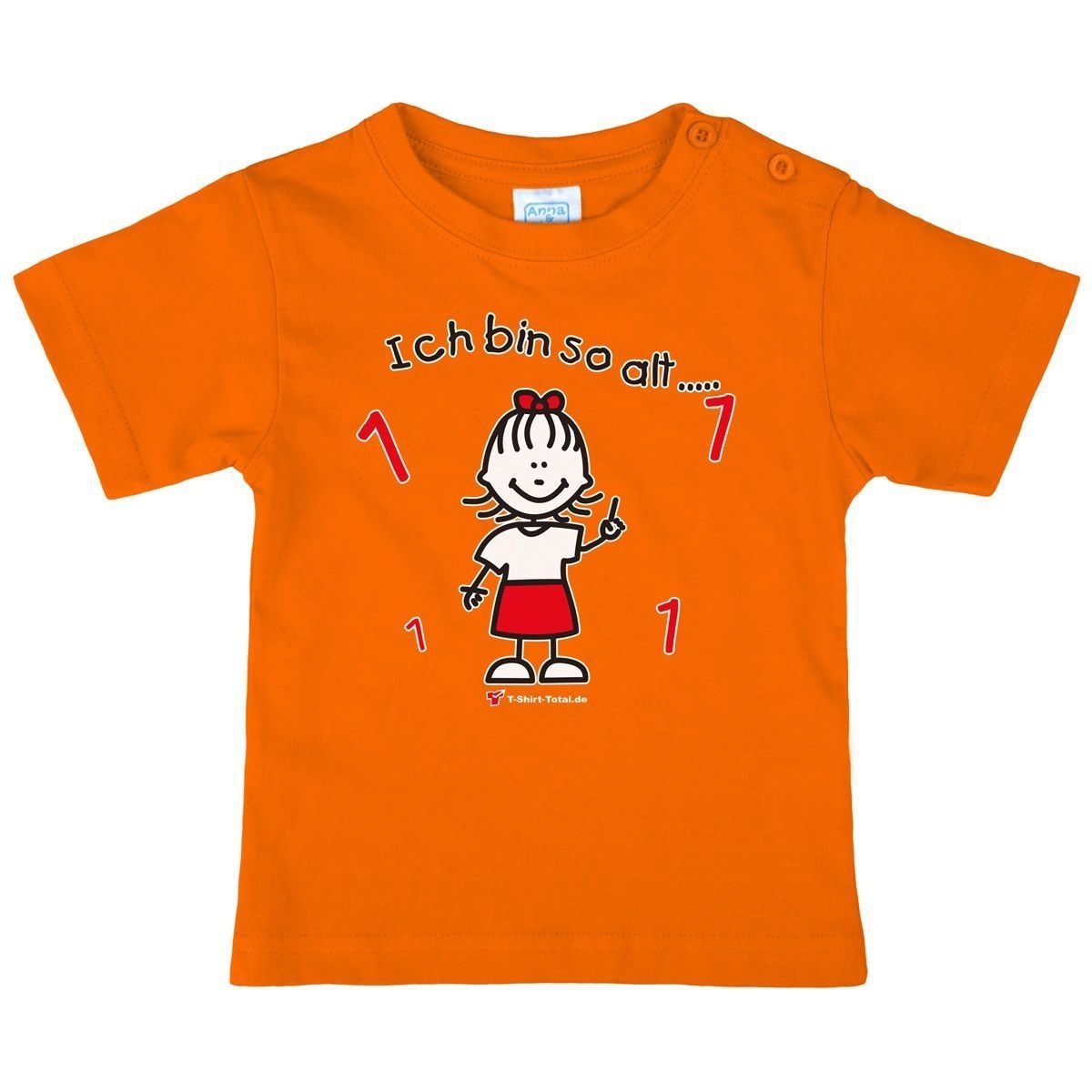 Mädchen so alt 1 Kinder T-Shirt orange 68 / 74