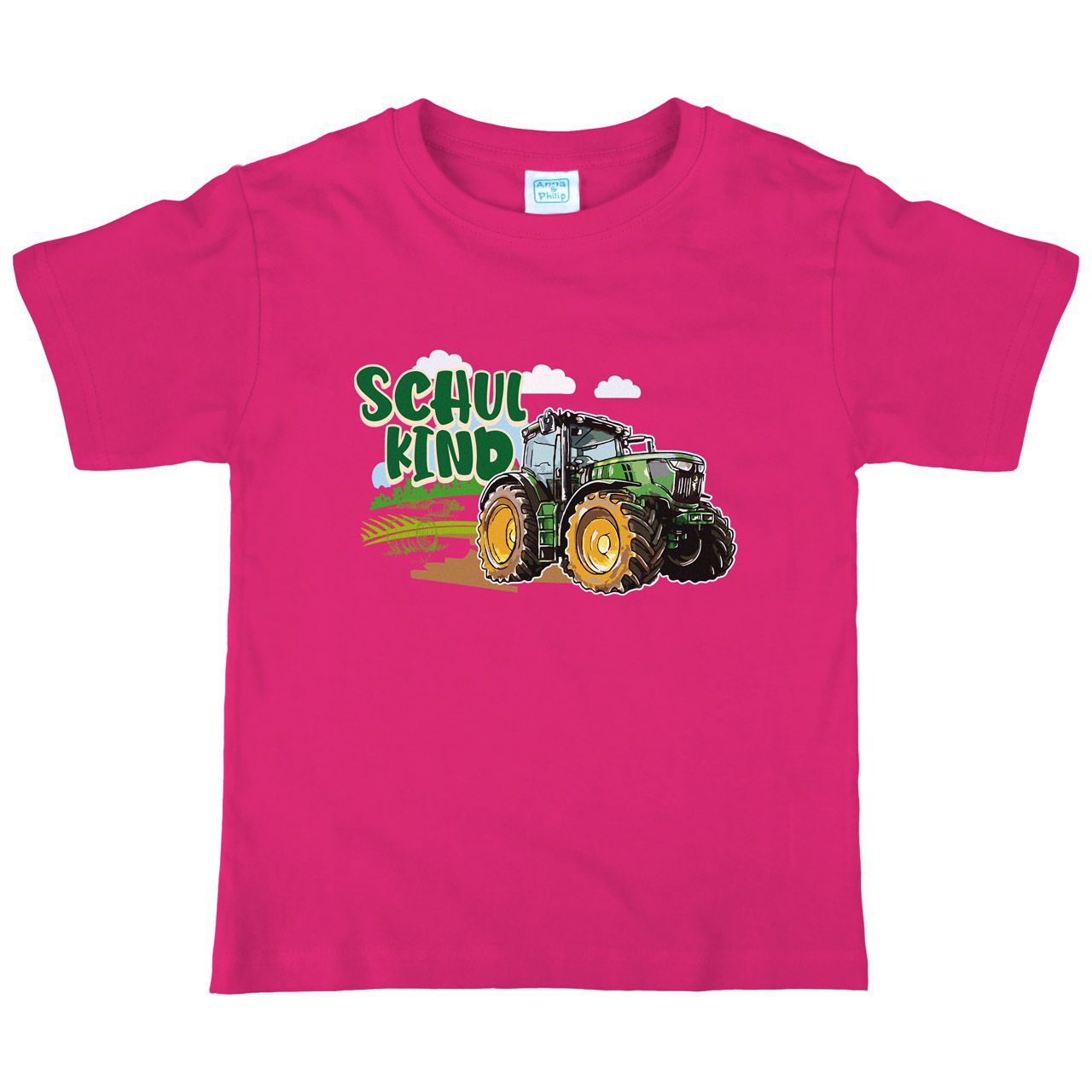 Schulkind Trecker Kinder T-Shirt pink 122 / 128