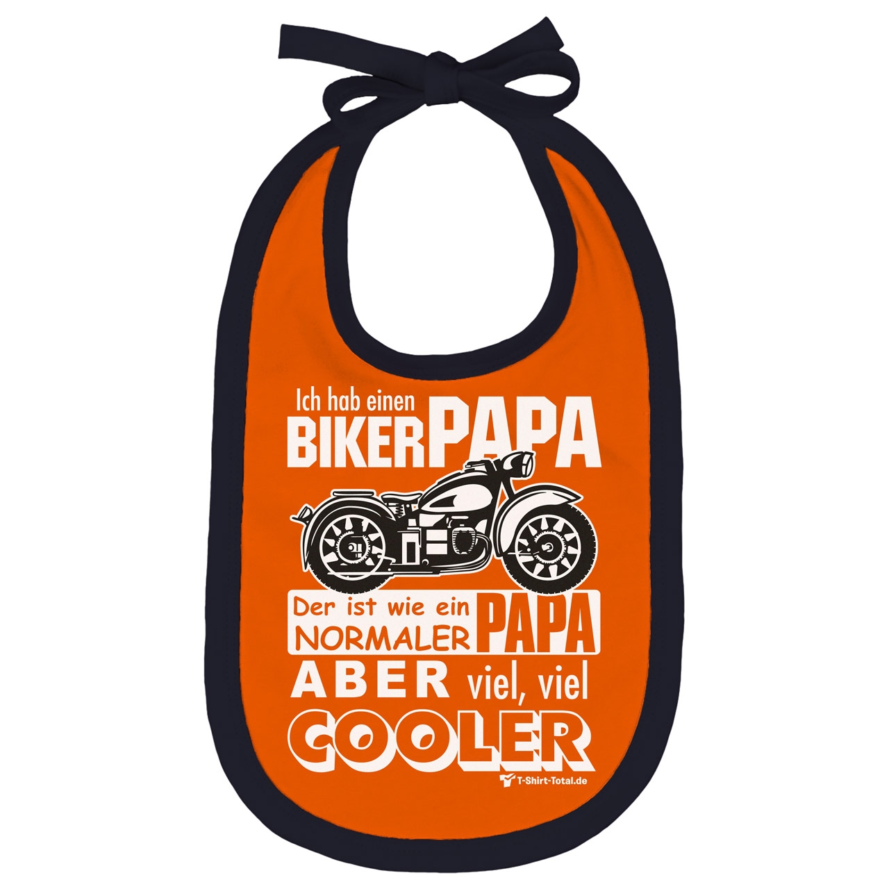 Biker Papa Lätzchen orange / navy