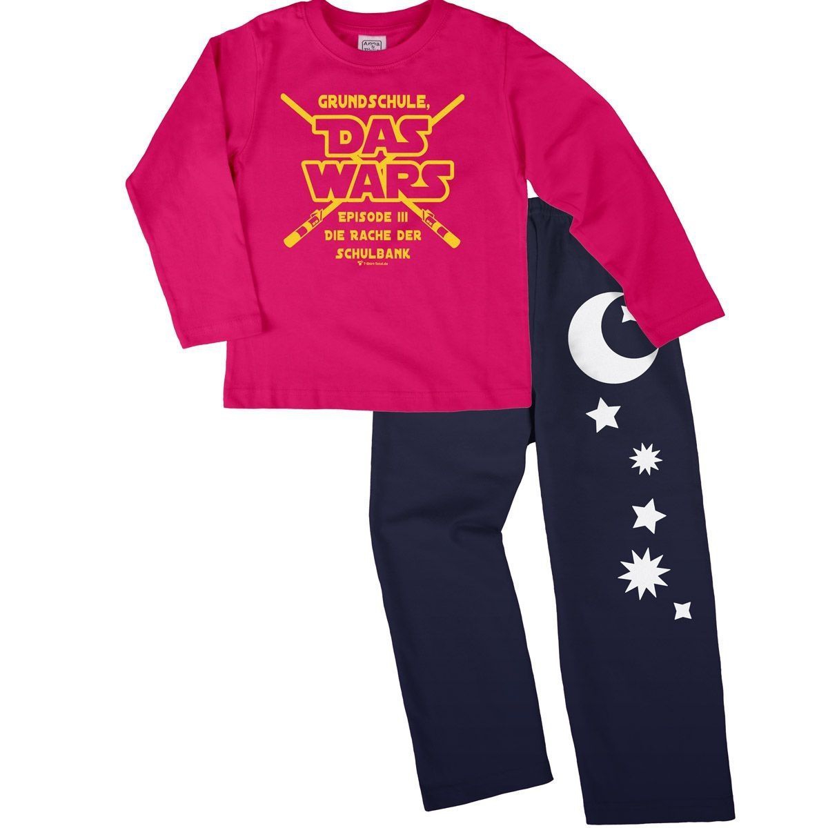 Das wars Grundschule Pyjama Set pink / navy 134 / 140