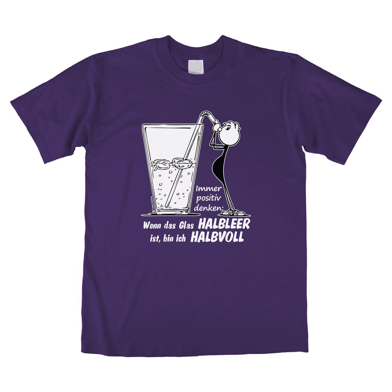 Glas Halbleer, ich halbvoll Unisex T-Shirt lila Large
