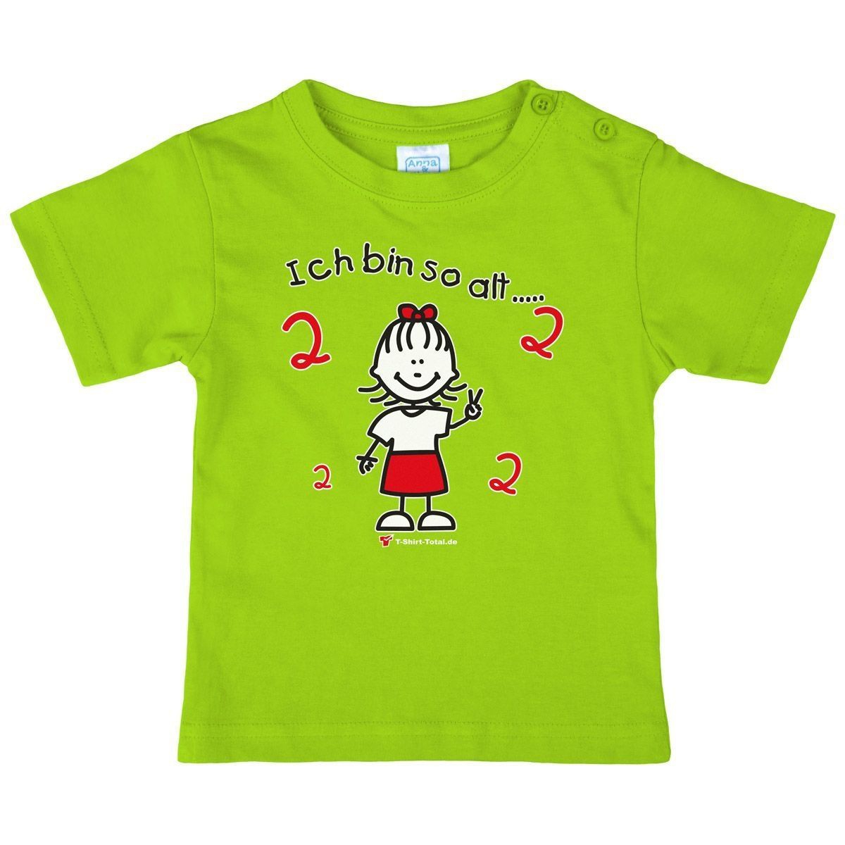 Mädchen so alt 2 Kinder T-Shirt hellgrün 80 / 86