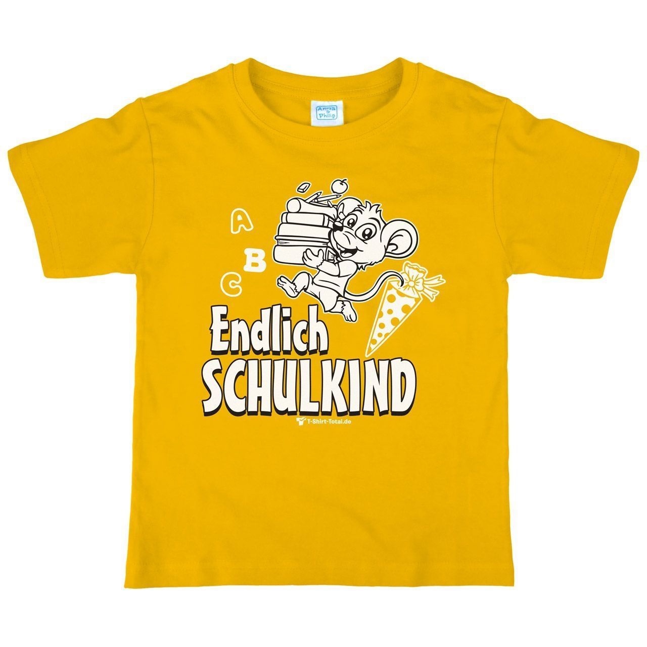 Endlich Schulkind Kinder T-Shirt gelb 122 / 128