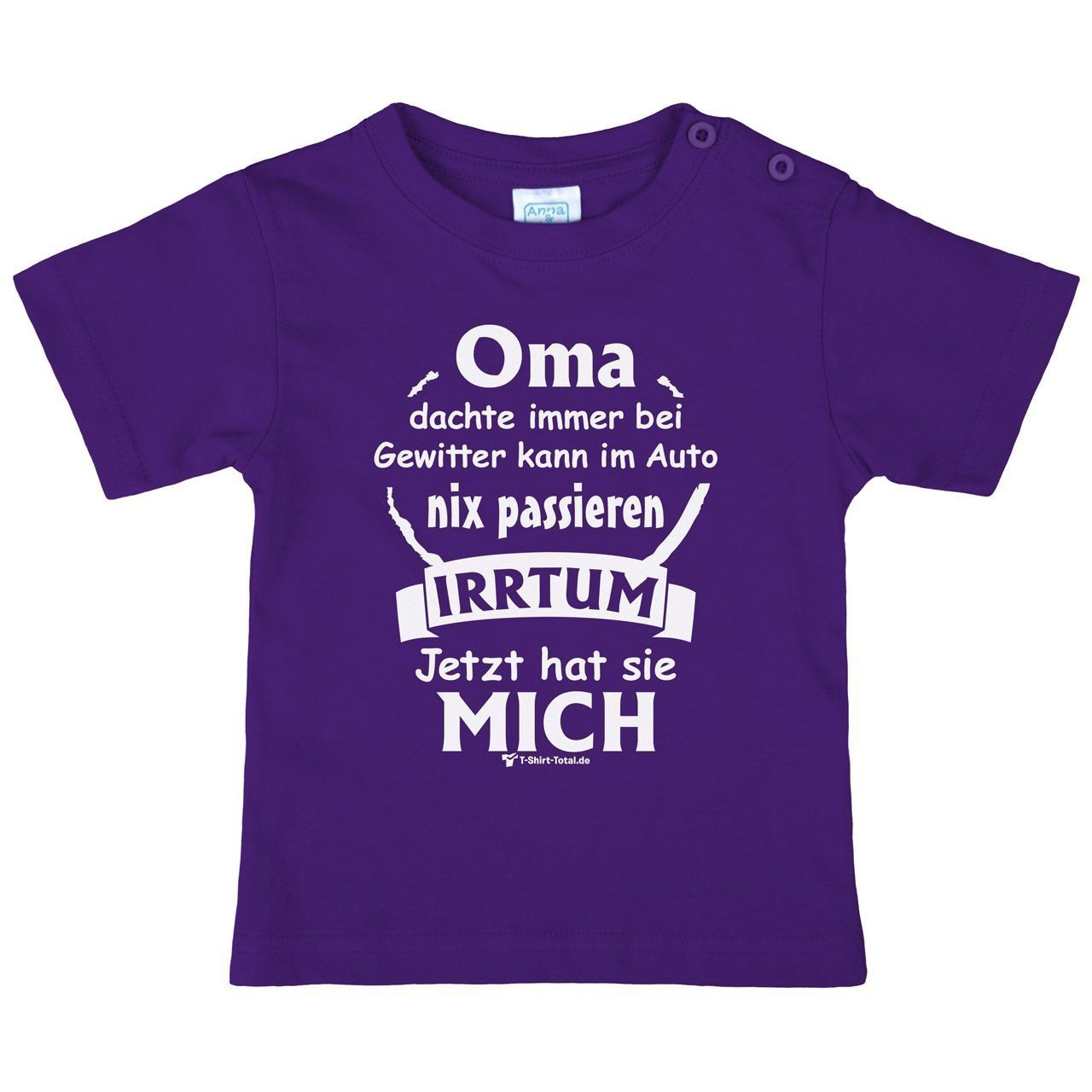 Oma dachte immer bei Gewitter Kinder T-Shirt lila 68 / 74