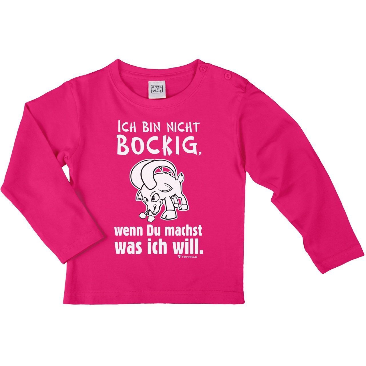 Nicht bockig Kinder Langarm Shirt pink 104