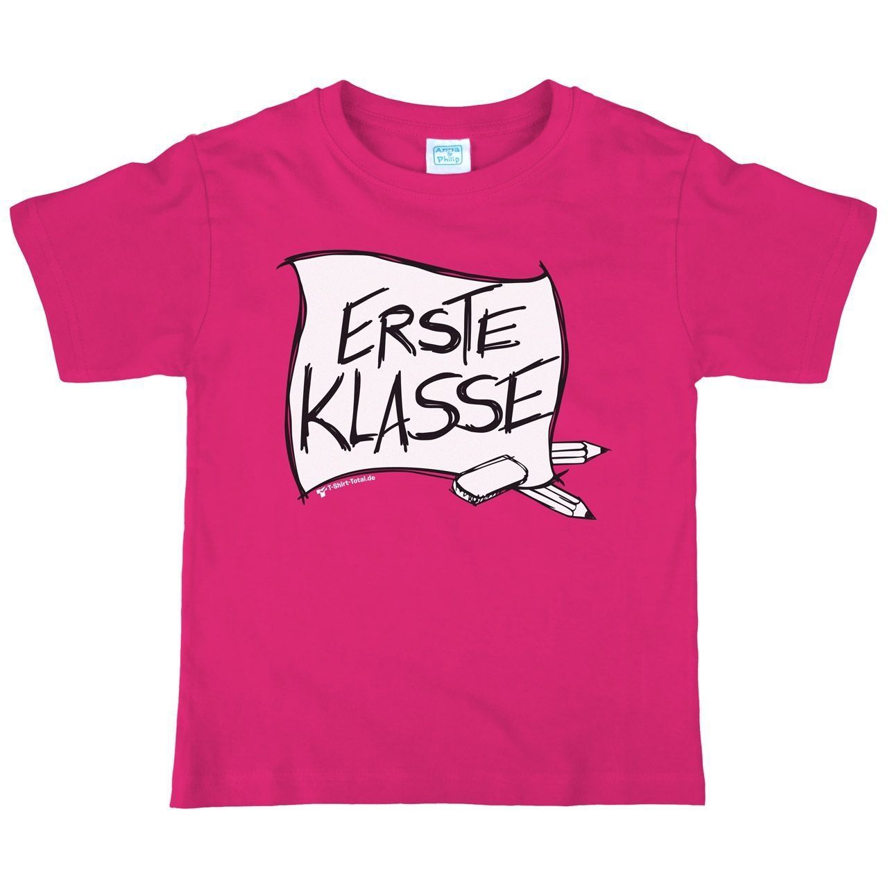 Erste Klasse Zeichnung Kinder T-Shirt pink 134 / 140