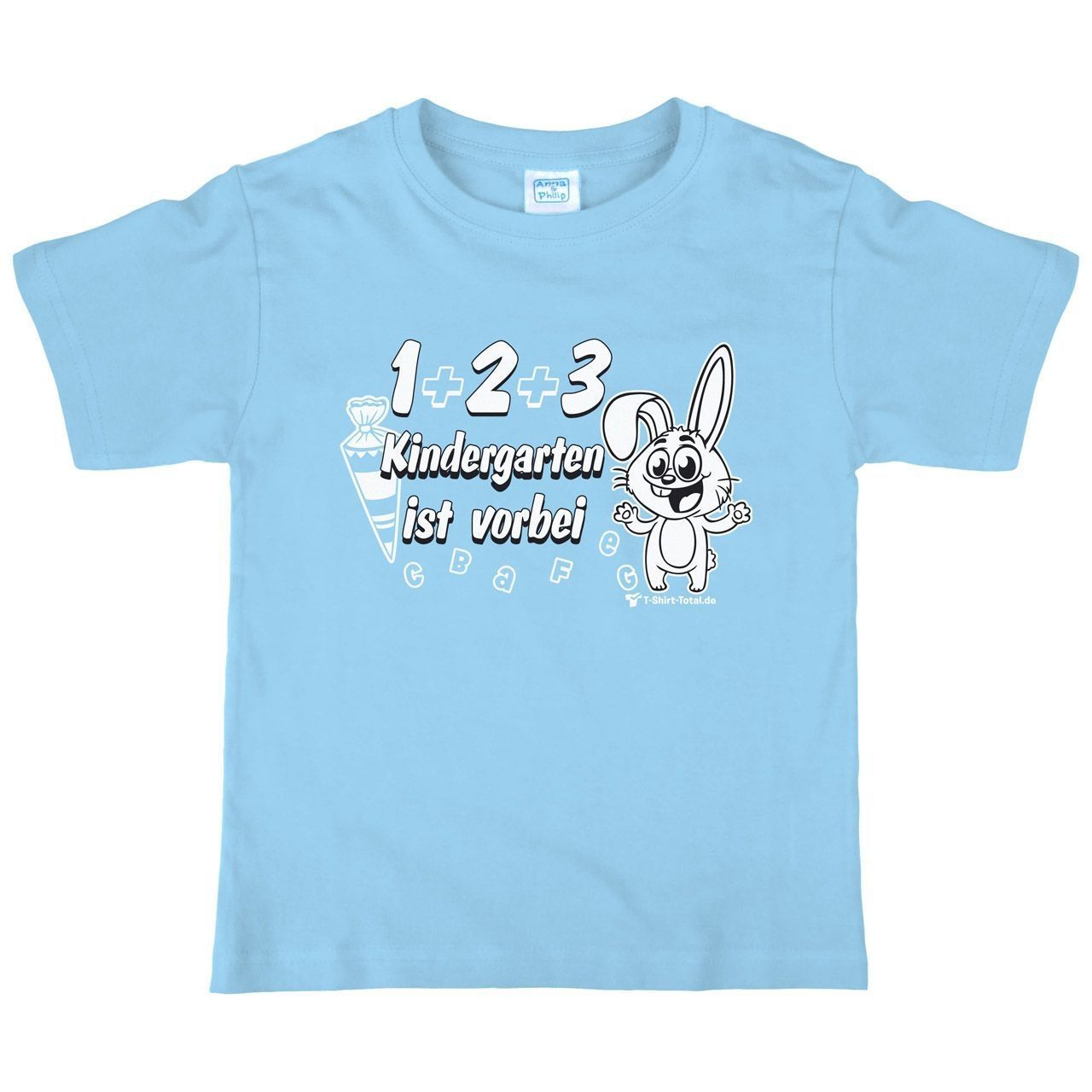 1 2 3 Kindergarten vorbei Kinder T-Shirt hellblau 122 / 128