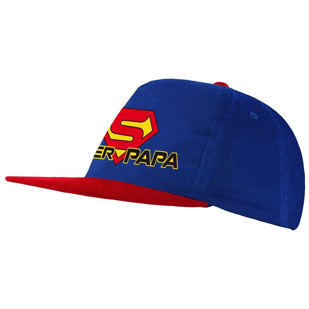 Super Papa Cap Flachschirm royal/rot