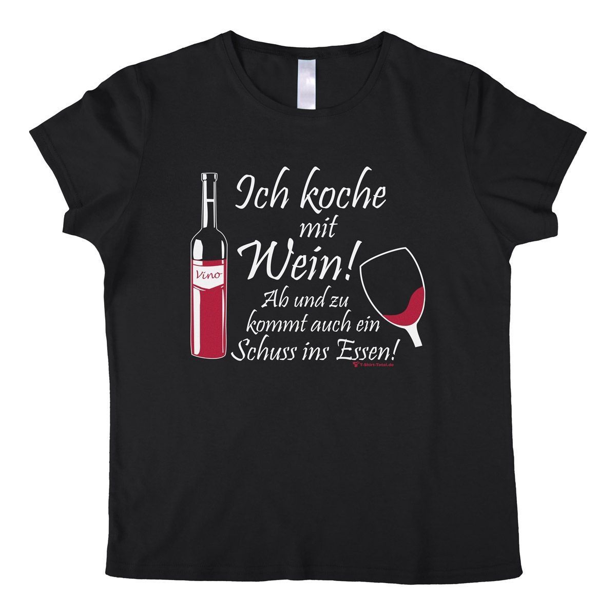 Koche mit Wein Woman T-Shirt schwarz Large