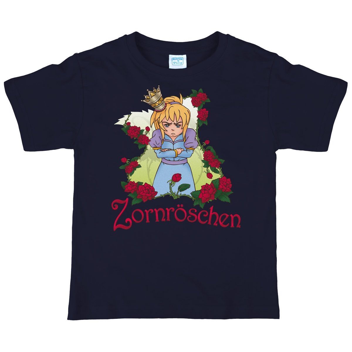 Zornröschen Kinder T-Shirt navy 122 / 128