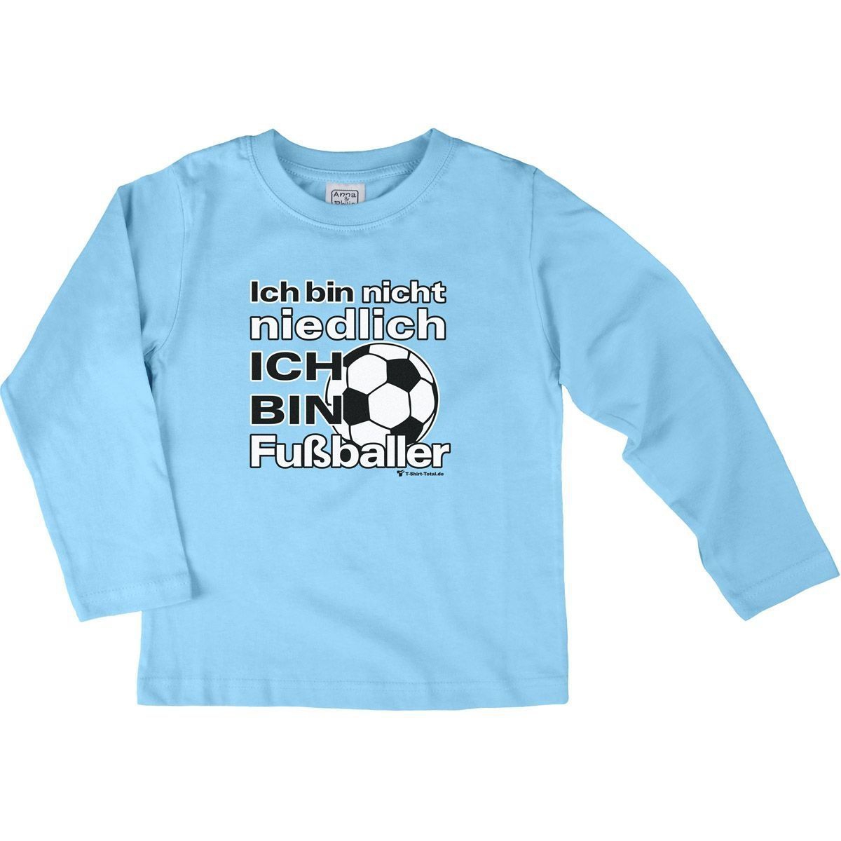 Niedlich Fußballer Kinder Langarm Shirt hellblau 104