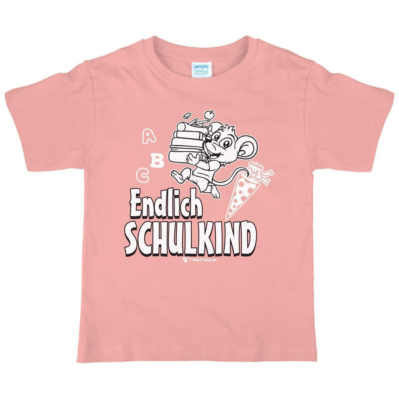 Endlich Schulkind Kinder T-Shirt rosa 122 / 128