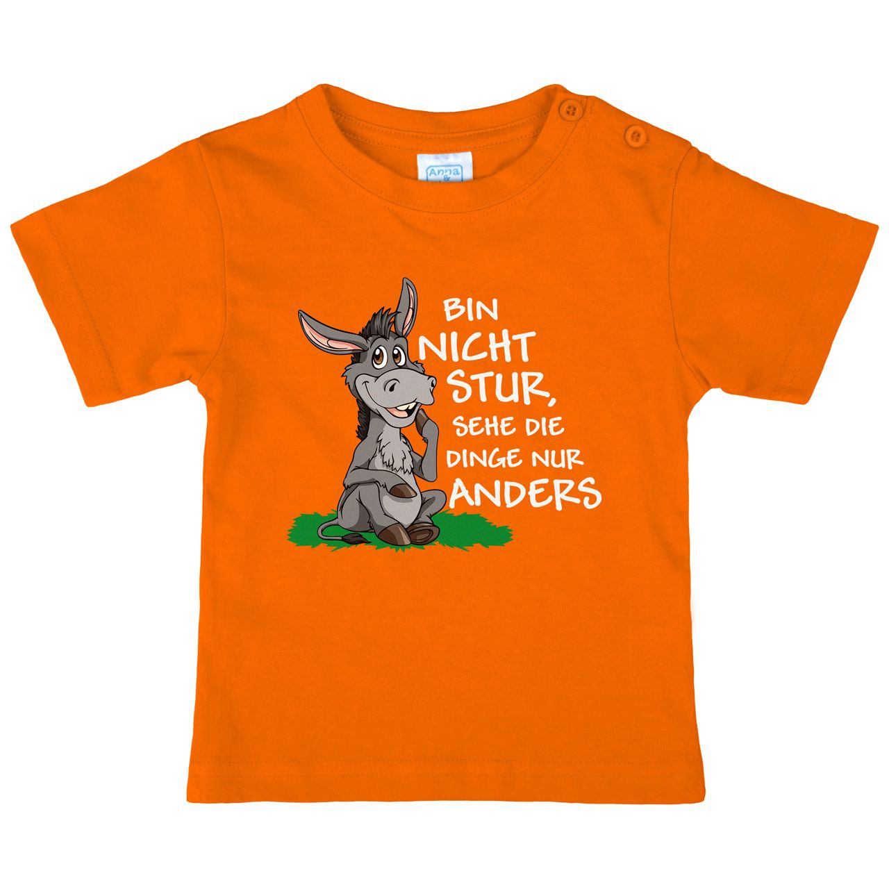 Nicht stur Esel sitzend Kinder T-Shirt orange 122 / 128