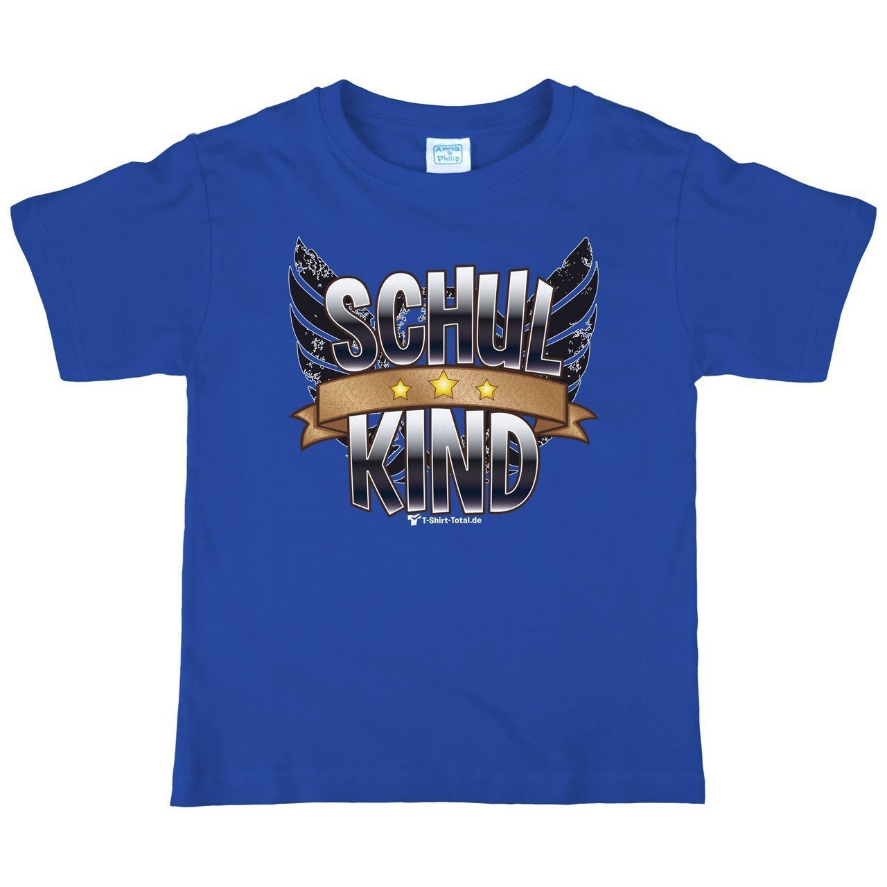Schulkind Patch Kinder T-Shirt royal 122 / 128