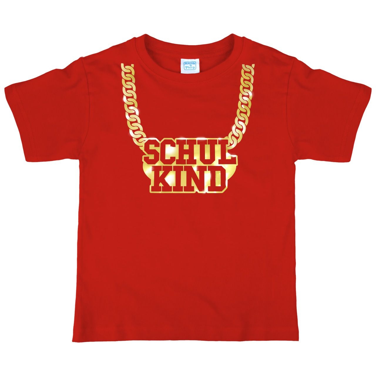 Schulkind Goldkette Kinder T-Shirt rot 110 / 116