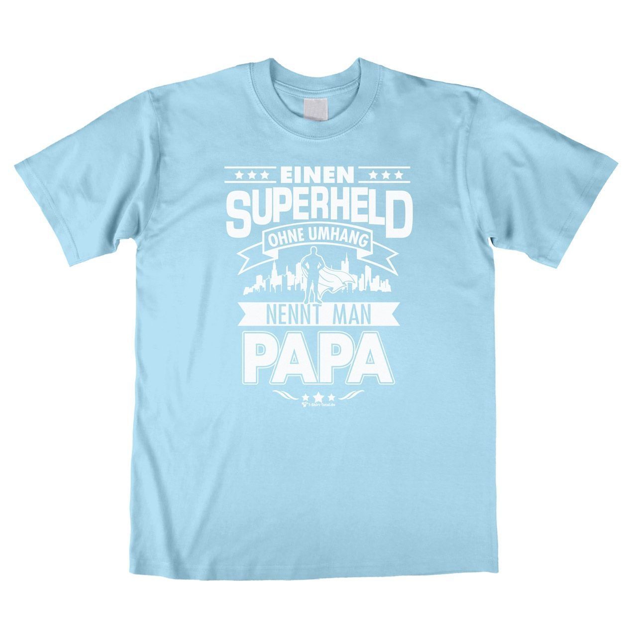 Superheld Papa Unisex T-Shirt hellblau Large