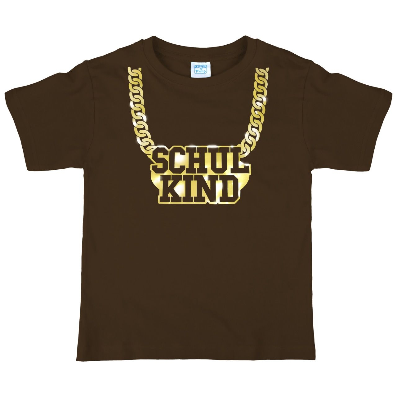 Schulkind Goldkette Kinder T-Shirt braun 110 / 116