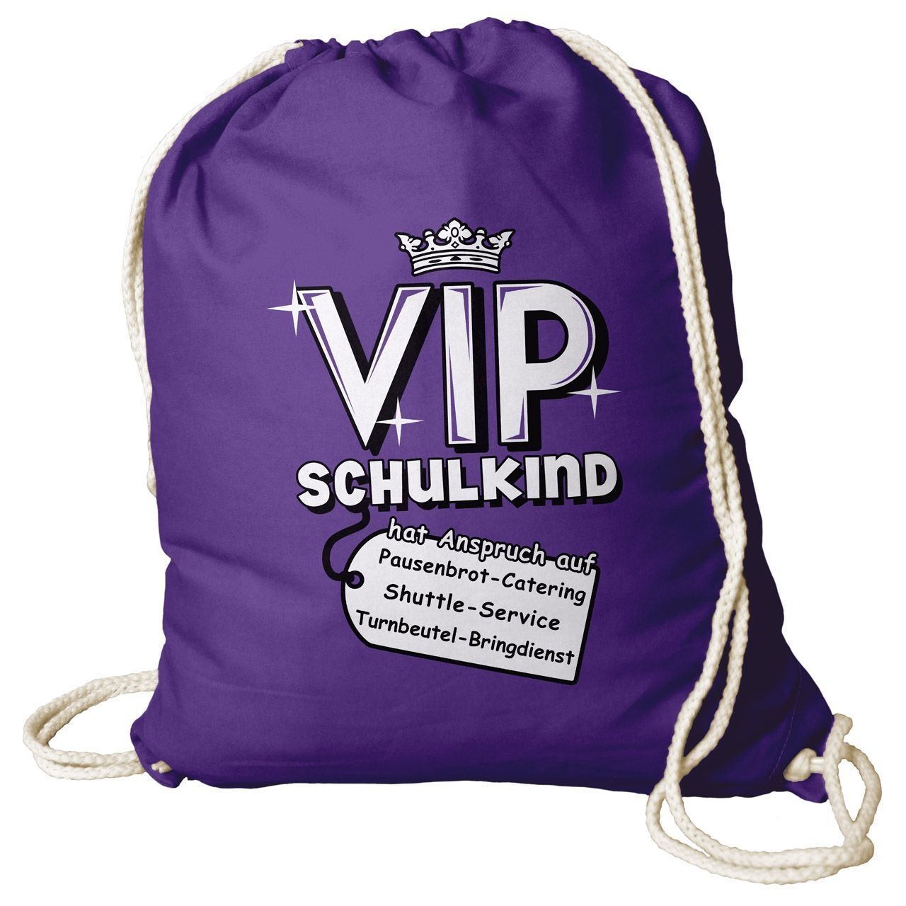 VIP Schulkind Rucksack Beutel lila