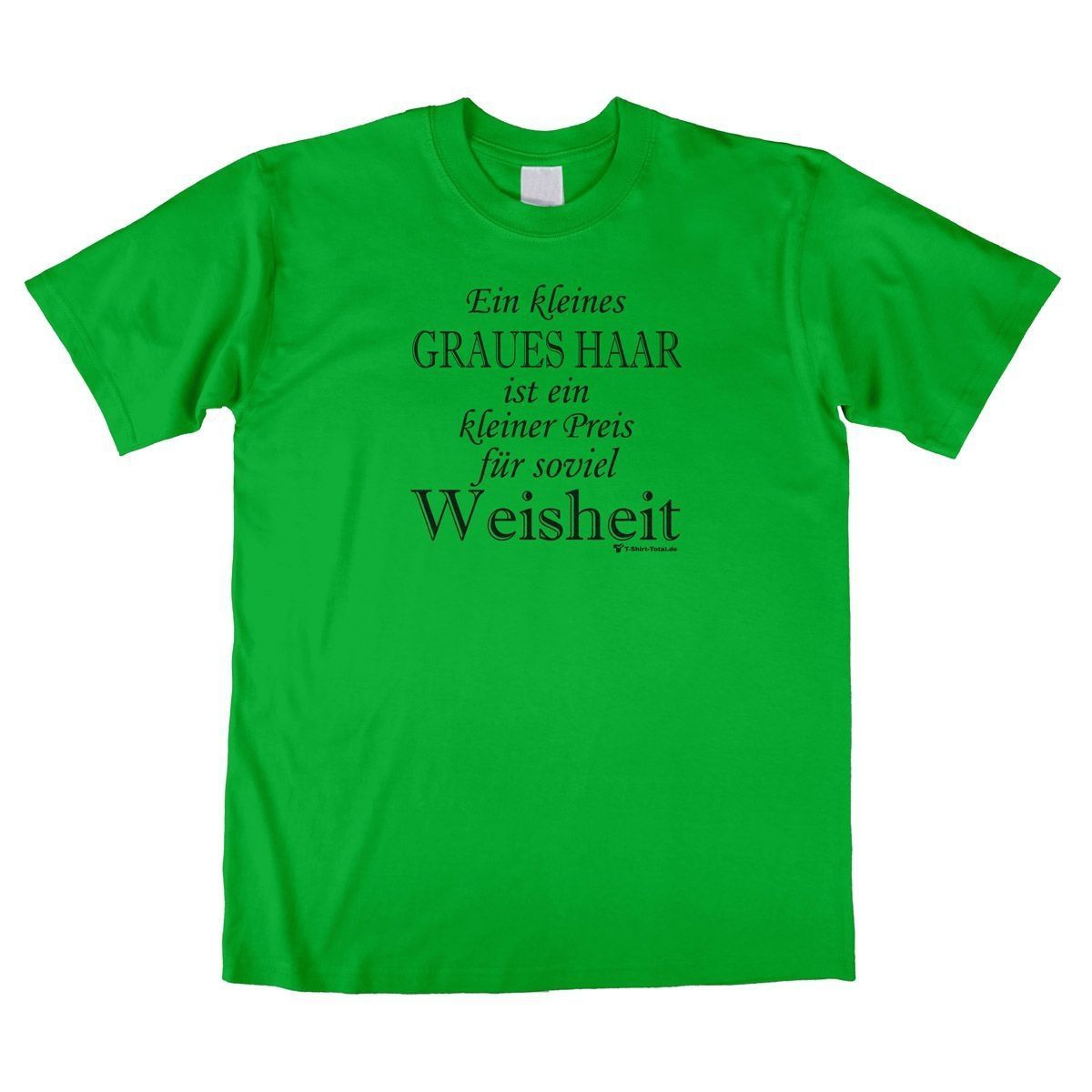 Graues Haar Unisex T-Shirt grün Large