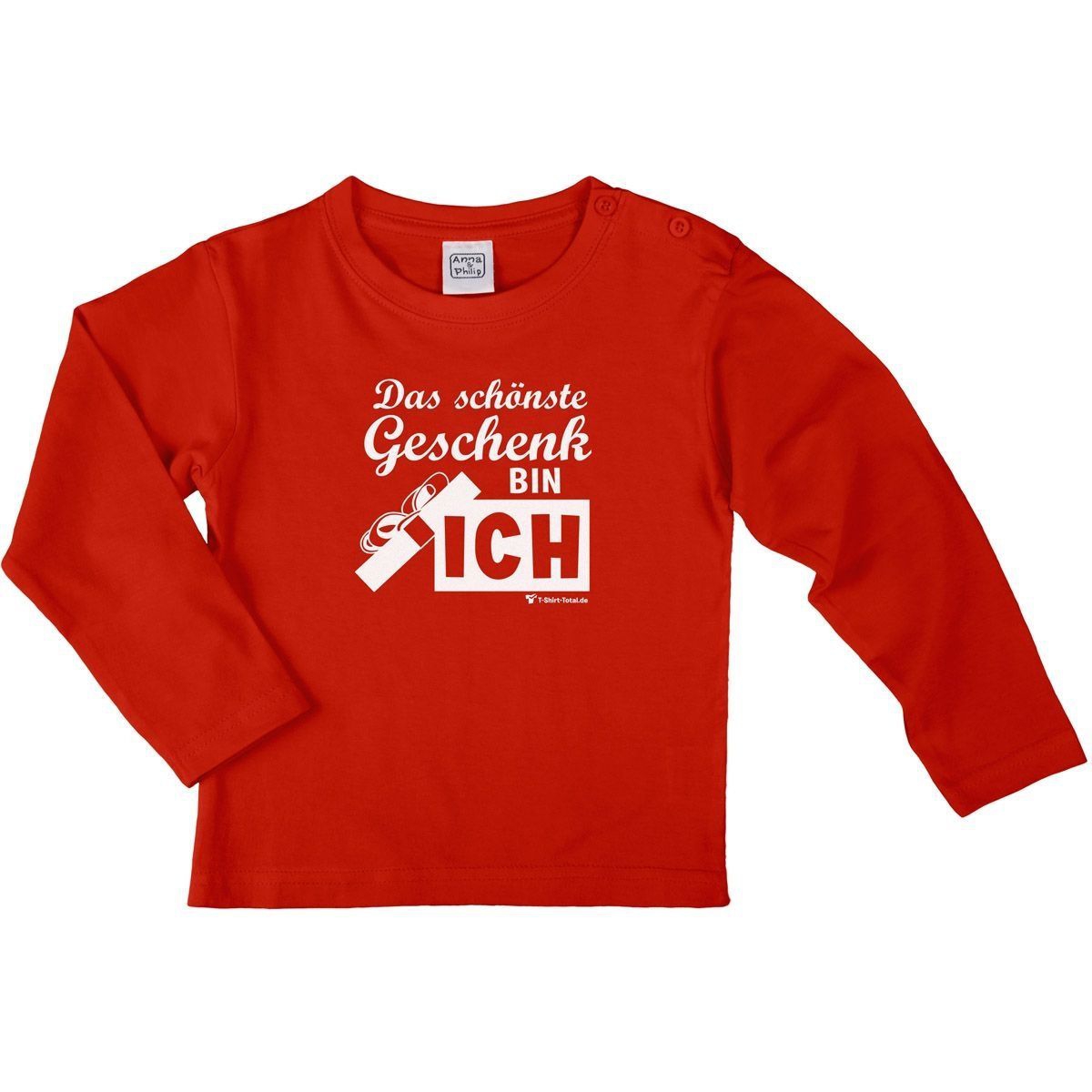 Schönste Geschenk Kinder Langarm Shirt rot 56 / 62