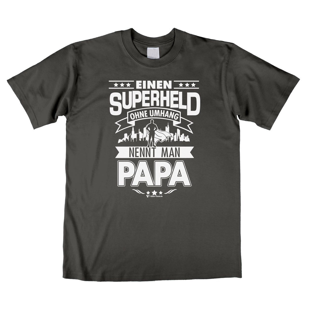 Superheld Papa Unisex T-Shirt grau Large