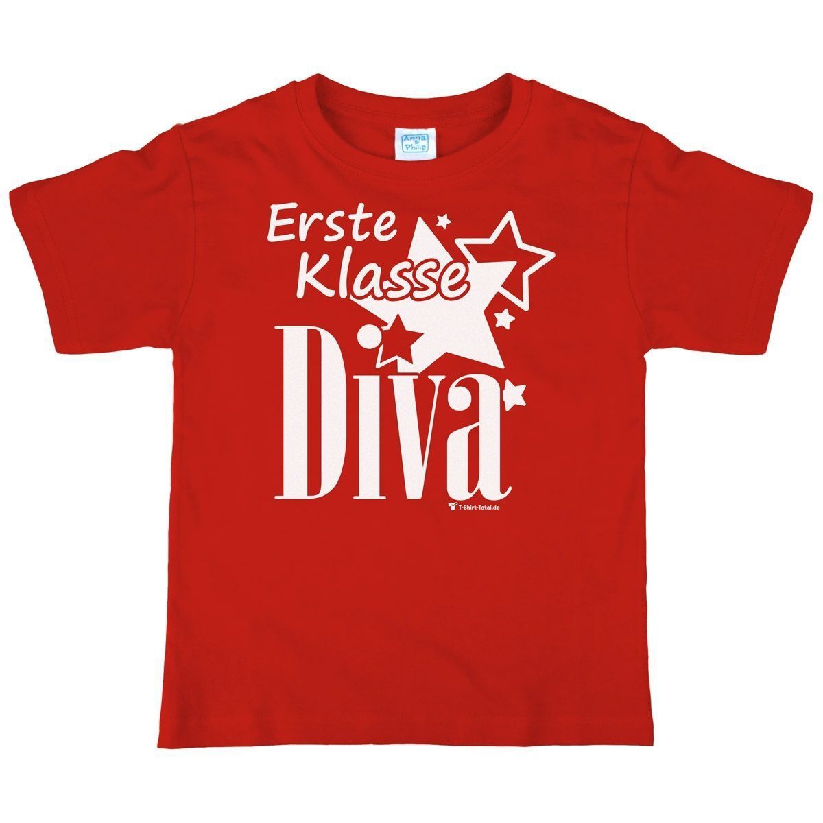 Erste Klasse Diva Kinder T-Shirt rot 122 / 128