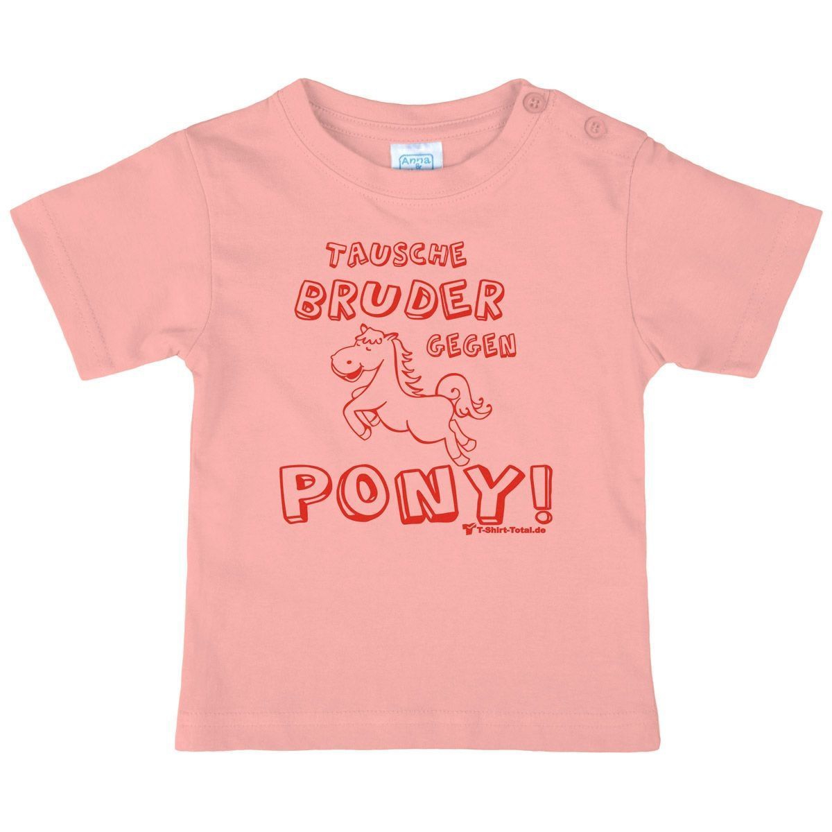 Tausche Bruder gegen Pony Kinder T-Shirt rosa 80 / 86