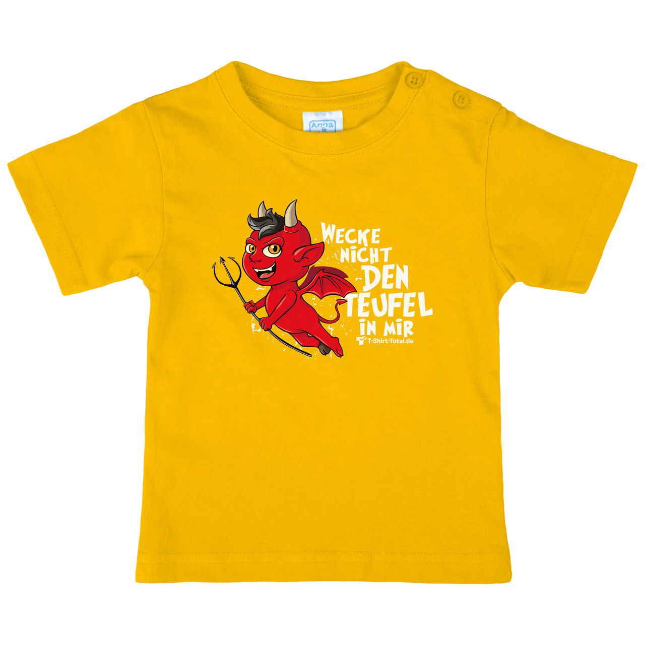 Wecke nicht den Teufel in mir Kinder T-Shirt gelb 110 / 116