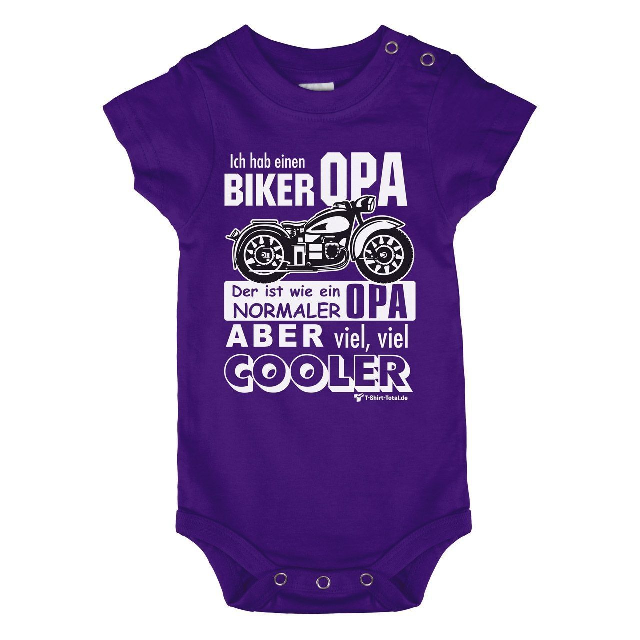 Biker Opa Baby Body Kurzarm lila 68 / 74