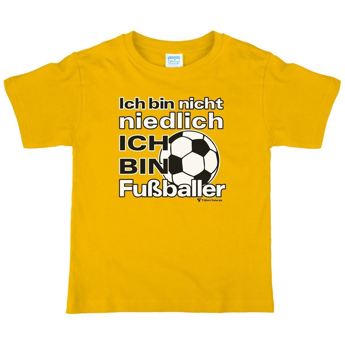 Niedlich Fußballer Kinder T-Shirt gelb 110 / 116