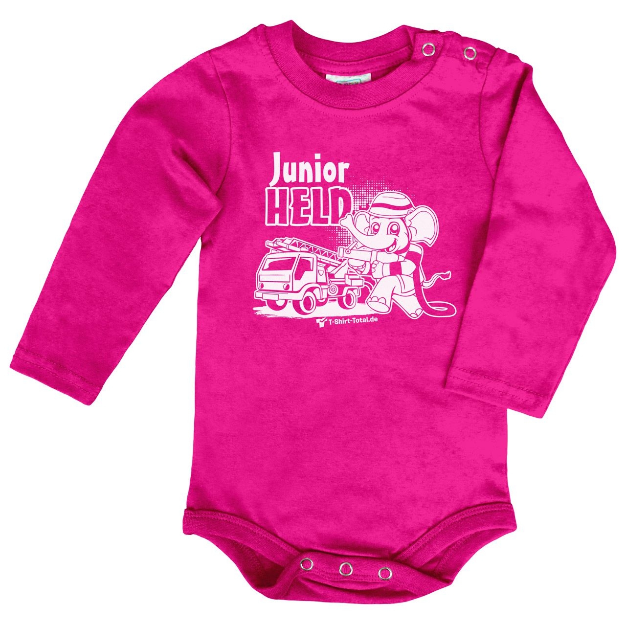 Junior Held Feuerwehr Baby Body Langarm pink 68 / 74